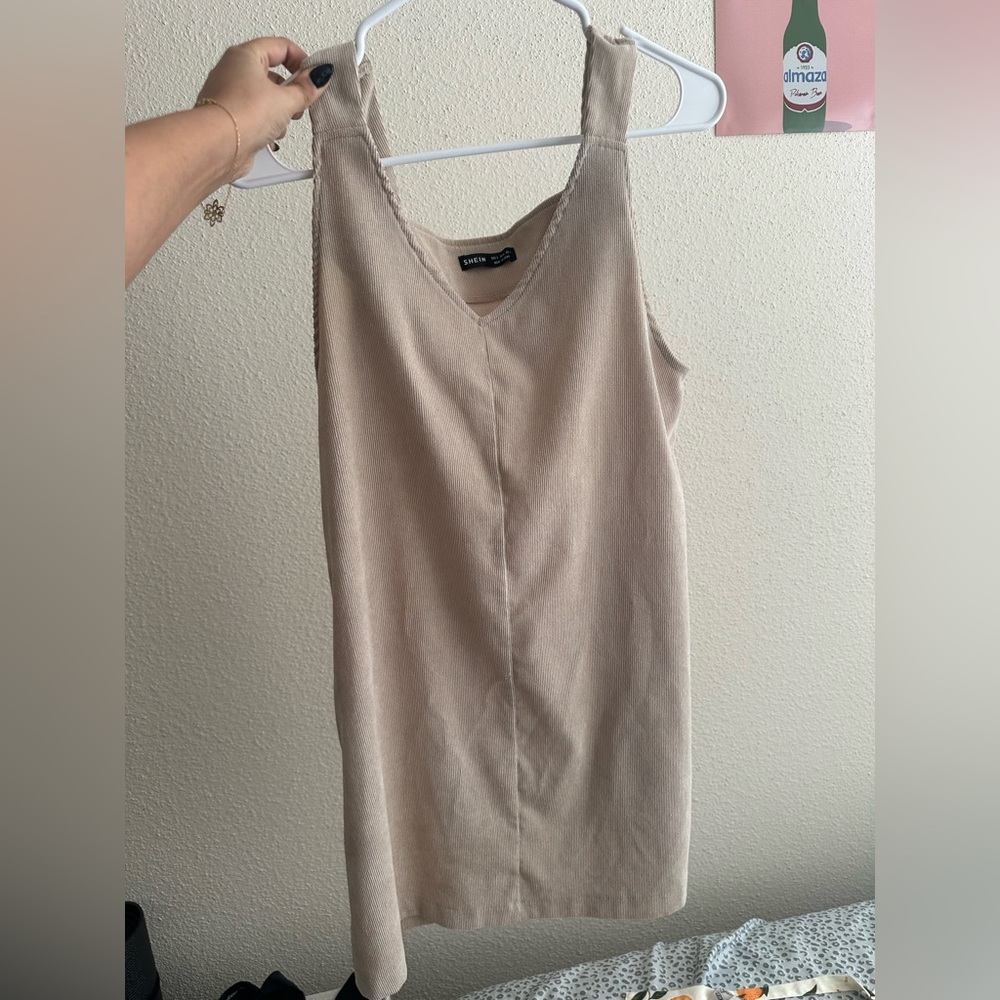 SHEIN Cream Sleeveless Mini Dress